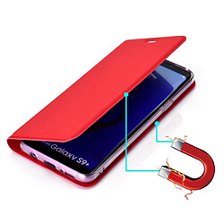 Wewoo Housse Coque Etui en cuir avec carte magnétique pressée ultra-mince pour TPU + PU pour Galaxy S9 +, fente pour et support (Or) pas cher