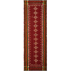 Vidal Tapis de laine 388x125 rouge Jajim