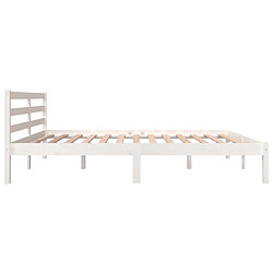 Maison Chic Lit adulte - Lit simple Cadre de lit,Structure du lit Contemporain Bois de pin massif 180x200 cm Blanc Super King -MN62509 pas cher