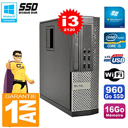 PC DELL 990 SFF Core I3-2120 Ram 16Go Disque 960Go SSD Graveur Wifi W7 - Occasion