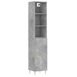 vidaXL Buffet haut Gris béton 34,5x34x180 cm Bois d'ingénierie