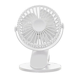 (Blanc) Ventilateur de Table à Pince Rechargeable USB Mini Ventilateur à Pince Portable Refroidisseur d'Air de Bureau à Domicile