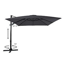 AXI Apollo Premium Parasol Déporté Gris/Anthracite - Parasol Déporté Rectangulaire 300x300cm - Parasol Pied Déporté, structure aluminium - Rotation 360 - Parasol Déporté Inclinable - Résistant aux UV pas cher