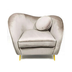 Meubler Design Legend Fauteuil Velours Pieds Métal Or - Taupe