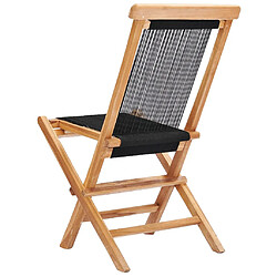 Avis vidaXL Chaises pliables de jardin lot de 2 Bois teck solide et corde