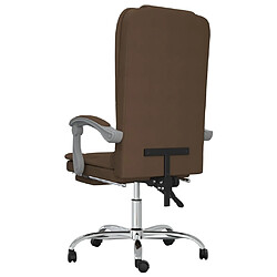 Acheter vidaXL Fauteuil de massage inclinable de bureau Marron Tissu