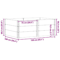 vidaXL Jardinière 150x100 cm bois de pin massif pas cher