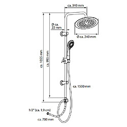 EISL Ensemble de douche de tête Screwing or Sticking chrome pas cher