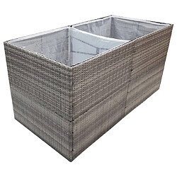 Avis Maison Chic Jardinière,Bac à fleurs - pot de fleur Gris 157x80x80 cm Résine tressée -GKD39412