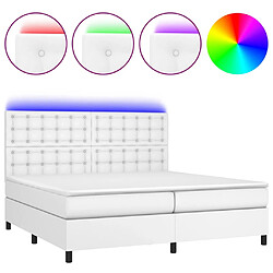 vidaXL Sommier à lattes de lit avec matelas et LED Blanc 200x200 cm