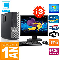 PC DELL 990 SFF Core I3-2120 Ram 16Go Disque 1 To Wifi W7 Ecran 27" - Occasion