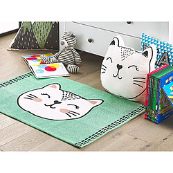 Acheter Beliani Tapis enfant motif chat vert 60 x 90 cm HOWRAH