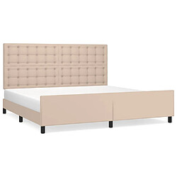 Maison Chic Lit adulte - Cadre Structure de lit avec tête de lit Contemporain Cappuccino 200x200 cm Similicuir -MN57399