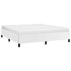 Avis Maison Chic Lit adulte - Lit simple Cadre de lit,Structure du lit Contemporain Blanc 160x200 cm Similicuir -MN42122