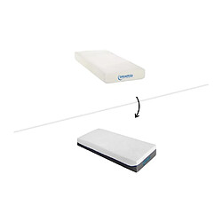 Acheter Vente-Unique Lit électrique de relaxation déco + matelas mémoire de forme - 90 x 200 cm - Tissu - Beige - MENASINA de DREAMEA