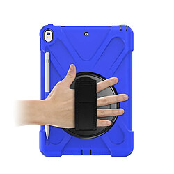 Avis Coque en TPU Combiné en forme de X avec béquille pivotante sur 360 degrés et sangle à la main bleu pour votre Apple iPad Air 10.5 pouces (2019)