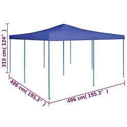 vidaXL Belvédère pliable 5x5 m Bleu pas cher