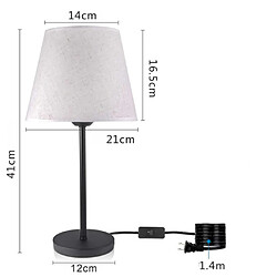 Avis Lampe De Table De Chevet En Métal Base 3 Voies Dimmable Lampe De Bureau Abat-jour En Tissu