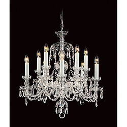 Lumière Chandelier sans abats jours Frydek Cristal de plomb 10 ampoules 79cm