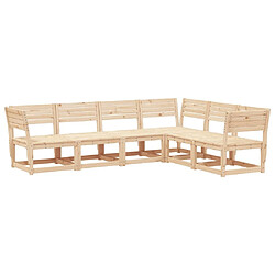 Maison Chic Salon de jardin 6 pcs | Ensemble de Table et chaises | Mobilier d'Extérieur bois de pin massif -GKD97674