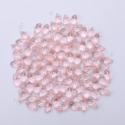 Acheter 100x cristal perles à facettes en verre charme pendentifs percés bricolage artisanat rose