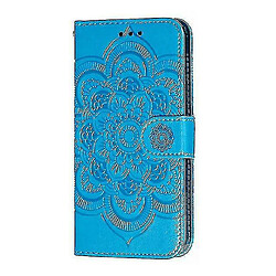 Universal Apple iPhone XS Case d'étui de fleurs multifonctionnelles max - bleu