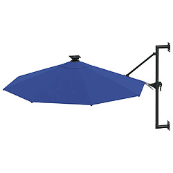 Helloshop26 Parasol mural avec mât métallique et led 300 cm bleu 02_0008691