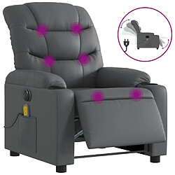 Maison Chic Fauteuil Relax pour salon, Fauteuil de massage inclinable électrique gris similicuir -GKD30210