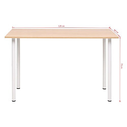 Maison Chic Table de salle à manger,Table à dîner 120x60x73 cm Chêne et blanc -GKD77029 pas cher