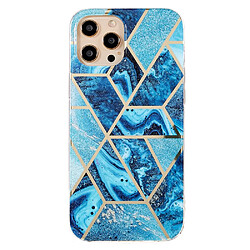 Coque en TPU antichoc, IMD, motif géométrique en marbre Marbre bleu pour votre iPhone 13 Pro 6.1 pouces