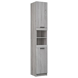 Maison Chic Armoire de bain,Meuble de rangement de salle de bain,Meuble haut Sonoma gris 32x34x188,5 cm Bois d'ingénierie -GKD827651