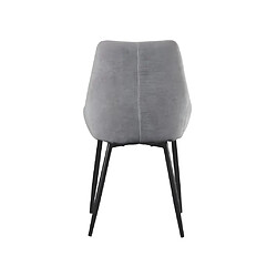 Vente-Unique Lot de 6 chaises en tissu et métal noir - Gris - MASURIE pas cher