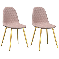 Maison Chic Lot de 2 Chaises à manger | Chaise de salle à manger cuisine Rose Velours -GKD17277