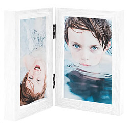 vidaXL Cadre photo dépliable en deux Blanc 2x(21x29,7 cm)