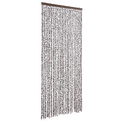 vidaXL Rideau anti-mouches marron et beige 100x200 cm chenille