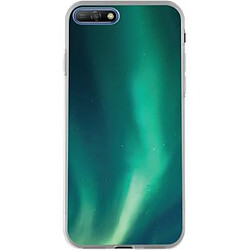 BigBen Connected Coque pour Huawei Y6 2018 Rigide Aurore Boréale Bleu