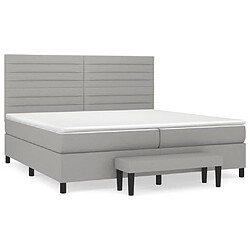 Maison Chic Lit Adulte - Lit simple Lit à sommier tapissier avec matelas moelleux - Meuble de Chambre - Gris clair 200x200cm Tissu -MN59423