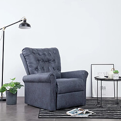 vidaXL Chaise inclinable Gris Similicuir daim