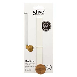 Patère en Métal & Bambou 1 Tête 16cm Blanc