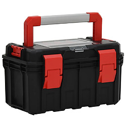 vidaXL Boîte à outils Noir et rouge 45x28x26,5 cm 