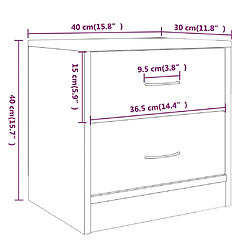 vidaXL Table de chevet Chêne fumé 40x30x40 cm Bois d'ingénierie pas cher