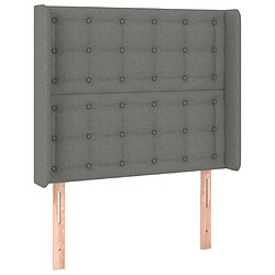 Maison Chic Tête de lit scandinave avec oreilles,meuble de chambre Gris foncé 83x16x118/128 cm Tissu -MN18195