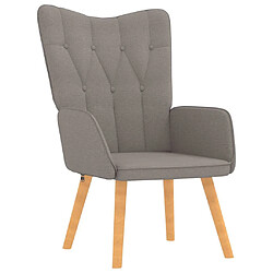 Acheter vidaXL Chaise de relaxation avec tabouret Taupe Tissu