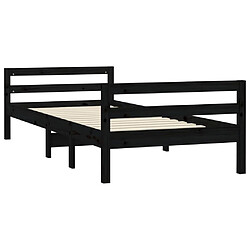 Avis vidaXL Cadre de lit sans matelas noir 75x190 cm bois de pin massif