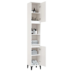 Acheter Maison Chic Armoire de salle de bain,Meuble de rangement,Meuble haut blanc 30x30x190 cm bois d'ingénierie -GKD685524