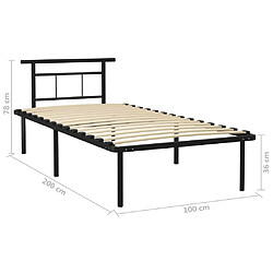 vidaXL Cadre de lit sans matelas noir métal 100x200 cm pas cher