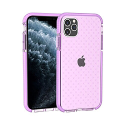 Wewoo Coque Souple Pour iPhone 11 Pro Grid Pattern Shockproof Transparent TPU Housse de protection Violet