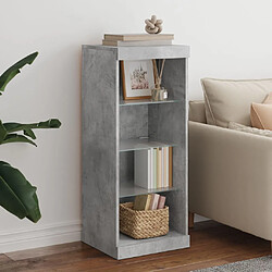 Maison Chic Commode Buffet - Meuble de rangement avec lumières LED gris béton 41x37x100 cm -GKD68554