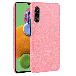 Wewoo Coque Rigide Pour Galaxy A90 5G antichoc Crocodile Texture PC + Etui en PU Rose