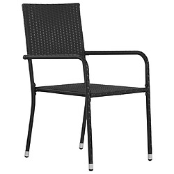 Acheter Salle à dîner de jardin 7 pcs,Table et chaise à manger Résine tressée Noir -MN35141